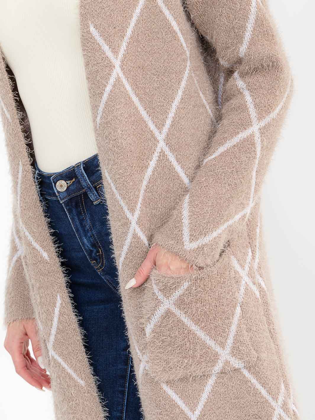 Fireside Diamond-Grid Knit Cardigan-Cute-Trendy-Shop-Womens-Boutique-Clothing-Store
