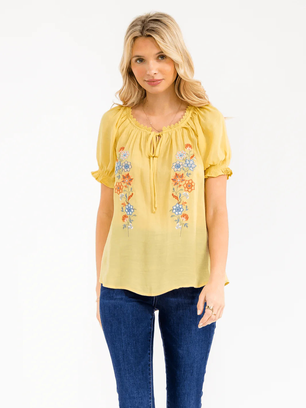 The Meadow Breeze Embroidered Blouse-Cute-Trendy-Shop-Womens-Boutique-Clothing-Store