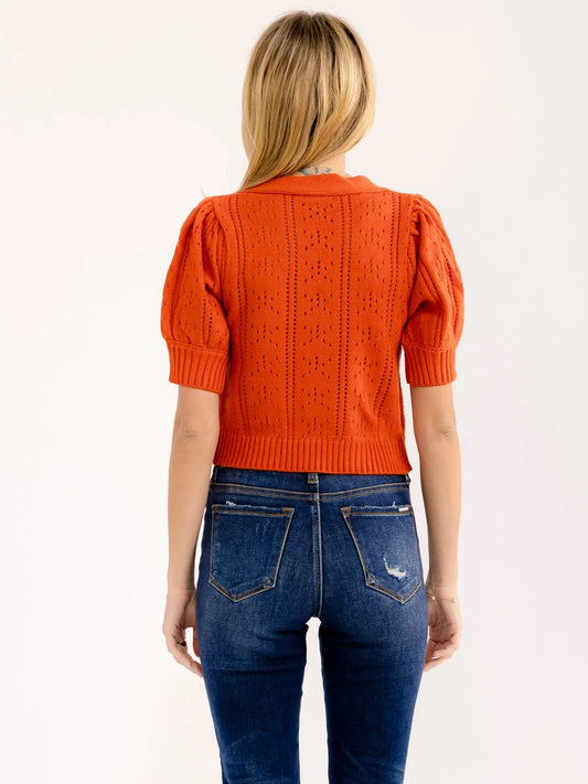 Sunset Hour Short Sleeve Crochet Cardigan-Cute-Trendy-Shop-Womens-Boutique-Clothing-Store