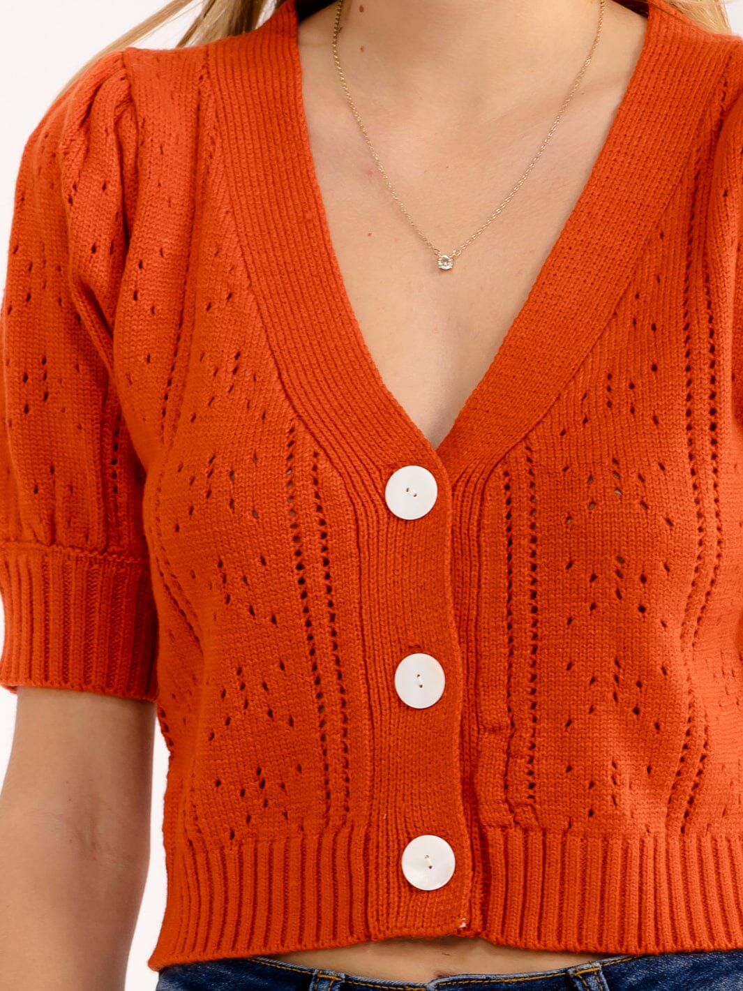 Sunset Hour Short Sleeve Crochet Cardigan-Cute-Trendy-Shop-Womens-Boutique-Clothing-Store