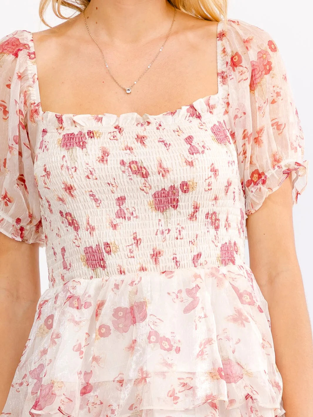 Blush & Bloom Floral Smocked Dress-Cute-Trendy-Shop-Womens-Boutique-Clothing-Store