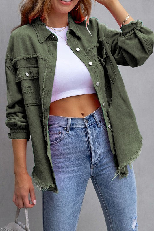 Stay With Me Olive Denim Jacket-[option4]-[option5]-Cute-Trendy-Shop-Womens-Boutique-Clothing-Store