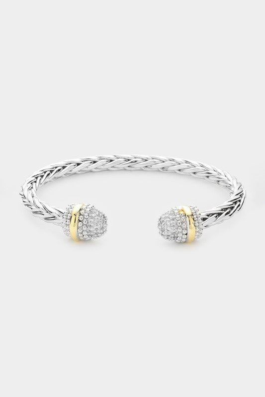 Respect the Style Woven CZ Tip Cuff Bracelet-[option4]-[option5]-Cute-Trendy-Shop-Womens-Boutique-Clothing-Store