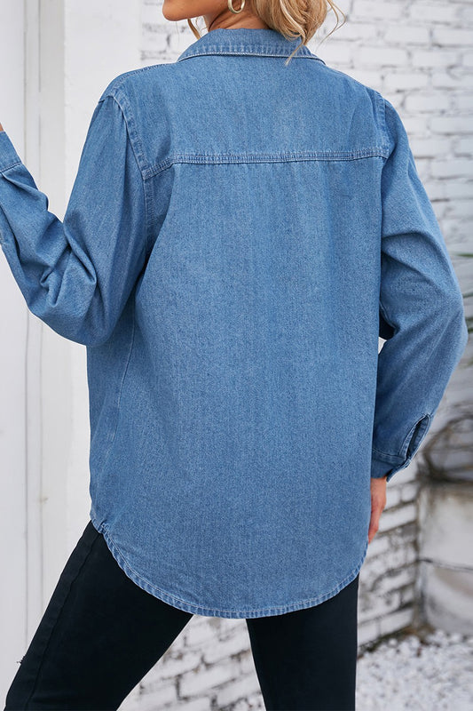 Denim Dreams Long Sleeve top-Cute-Trendy-Shop-Womens-Boutique-Clothing-Store