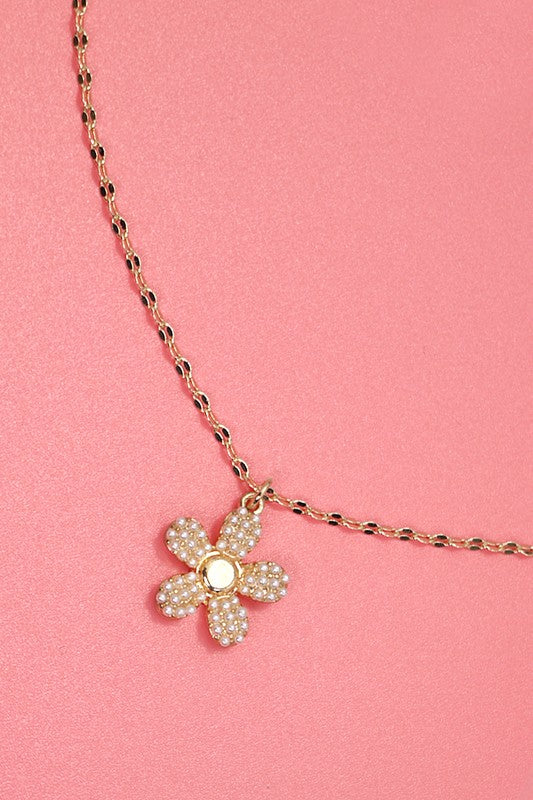 Take Me Back Flower Charm Necklace-[option4]-[option5]-Cute-Trendy-Shop-Womens-Boutique-Clothing-Store
