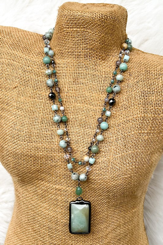 Easy To Follow Amazonite Necklace-[option4]-[option5]-Cute-Trendy-Shop-Womens-Boutique-Clothing-Store