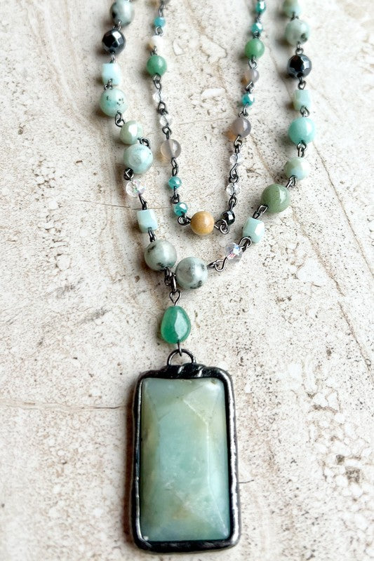 Easy To Follow Amazonite Necklace-[option4]-[option5]-Cute-Trendy-Shop-Womens-Boutique-Clothing-Store