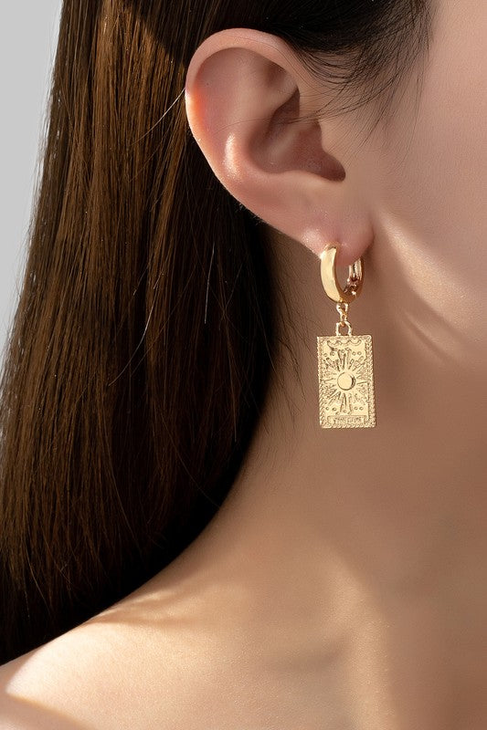 Let The Sun Shine Gold Dangle Earrings
