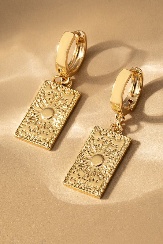 Let The Sun Shine Gold Dangle Earrings