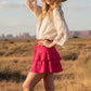 Grab Your Boots Tiered Ruffle Skort-Fuchsia-SMALL-[option4]-[option5]-Cute-Trendy-Shop-Womens-Boutique-Clothing-Store