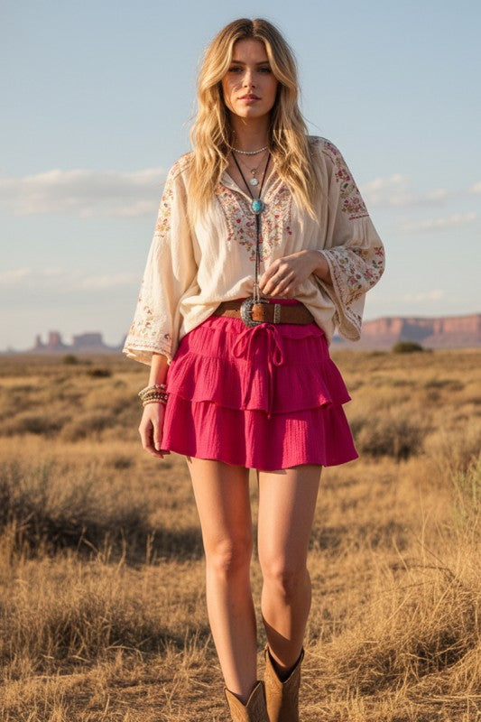 Grab Your Boots Tiered Ruffle Skort-[option4]-[option5]-Cute-Trendy-Shop-Womens-Boutique-Clothing-Store