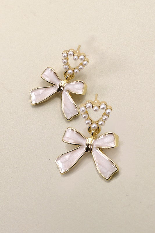 Adorable Heart & Bow Earrings-[option4]-[option5]-Cute-Trendy-Shop-Womens-Boutique-Clothing-Store
