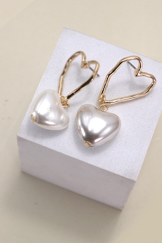 Talk To Me Heart & Pearl Earrings-[option4]-[option5]-Cute-Trendy-Shop-Womens-Boutique-Clothing-Store
