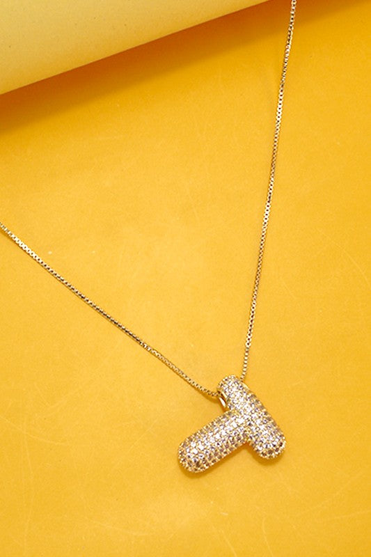 Personalized Gold Bubble Initial Necklace A - W-T-Cute-Trendy-Shop-Womens-Boutique-Clothing-Store