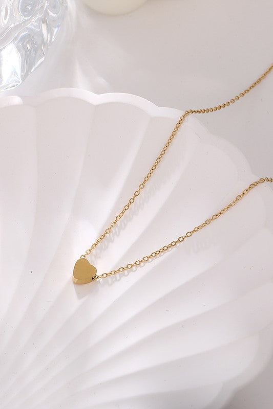 Petite and Dainty Heart Necklace-Gold-Cute-Trendy-Shop-Womens-Boutique-Clothing-Store