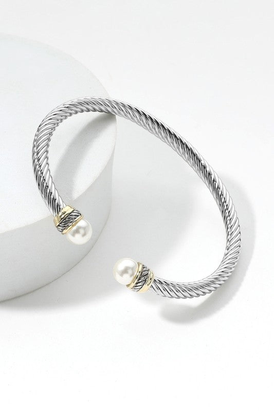 Pearls & Polish Cable Cuff Bracelet