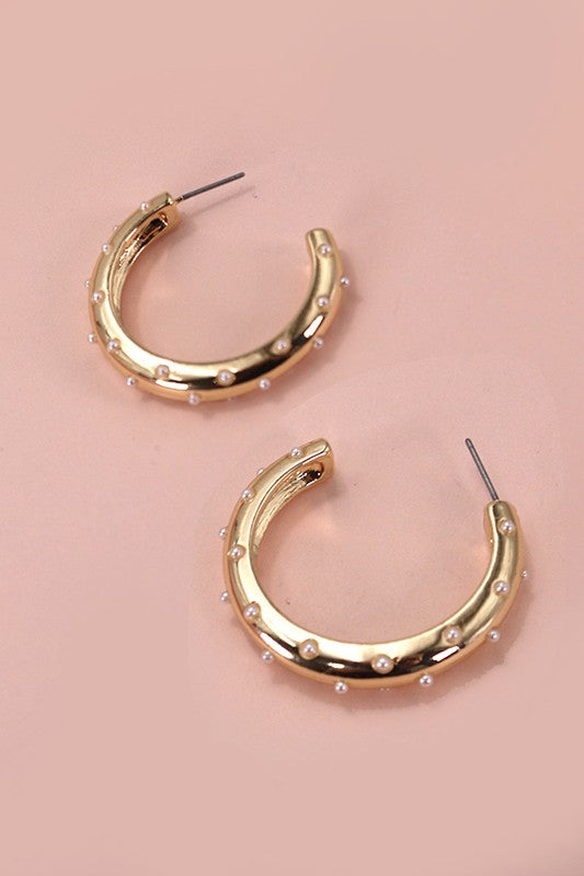 Forever & Ever Pearl Studded Hoops-[option4]-[option5]-Cute-Trendy-Shop-Womens-Boutique-Clothing-Store
