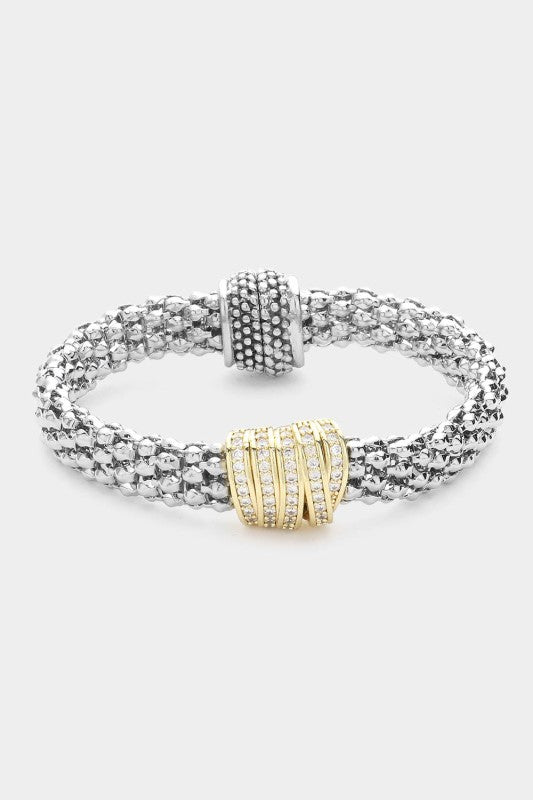 Spoil Me A Little Two Tone Pave Bracelet-Cute-Trendy-Shop-Womens-Boutique-Clothing-Store