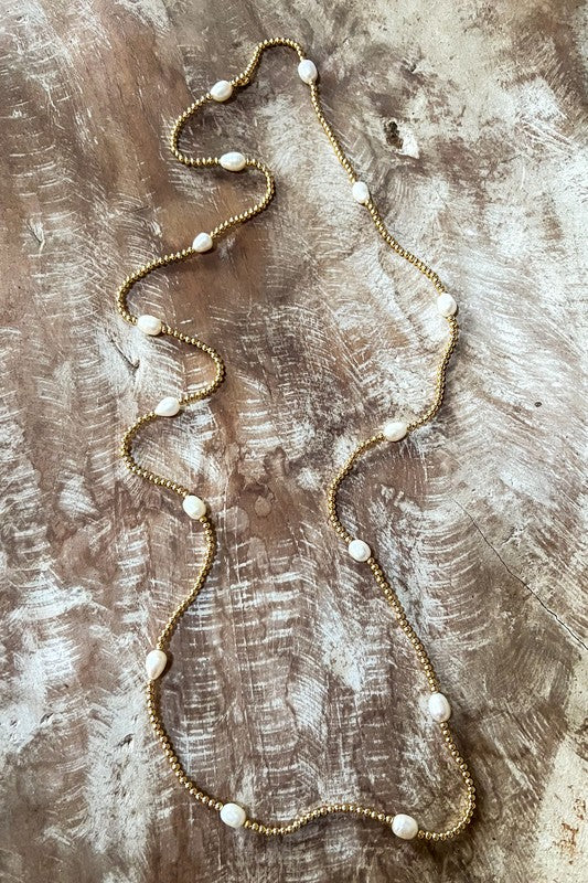 Double Duty Gold & Pearl Necklace/Bracelet-[option4]-[option5]-Cute-Trendy-Shop-Womens-Boutique-Clothing-Store
