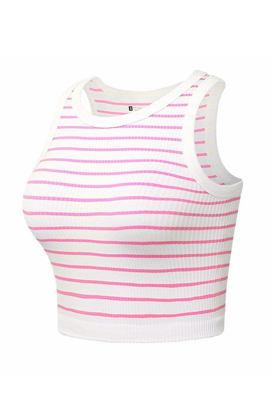 Let's Play Cornhole Pink Stripe Crop Tank-[option4]-[option5]-Cute-Trendy-Shop-Womens-Boutique-Clothing-Store