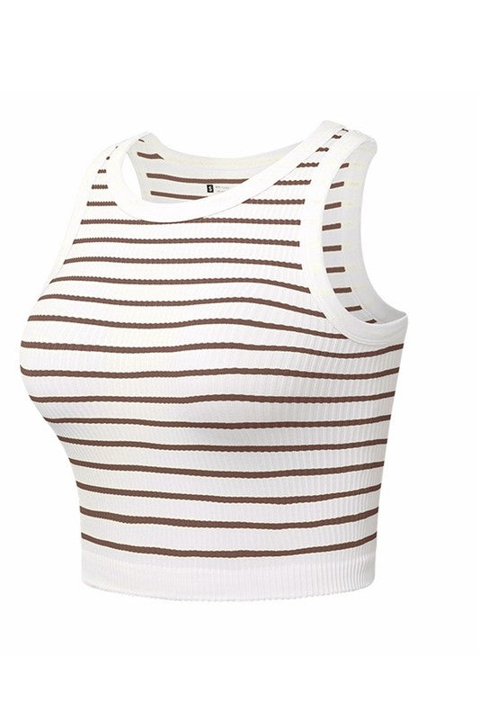 Let's Play Cornhole Coffee Stripe Crop Tank-[option4]-[option5]-Cute-Trendy-Shop-Womens-Boutique-Clothing-Store