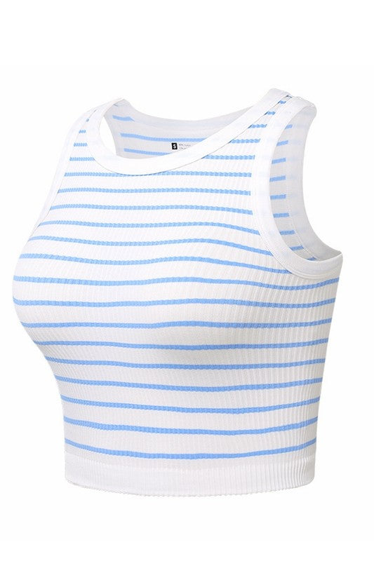 Let's Play Cornhole Light Blue Stripe Crop Tank-[option4]-[option5]-Cute-Trendy-Shop-Womens-Boutique-Clothing-Store