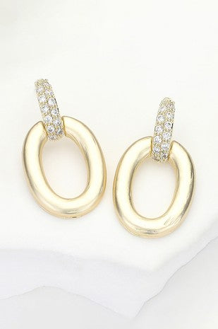 What's The Plan Gold Oval Earrings-[option4]-[option5]-Cute-Trendy-Shop-Womens-Boutique-Clothing-Store