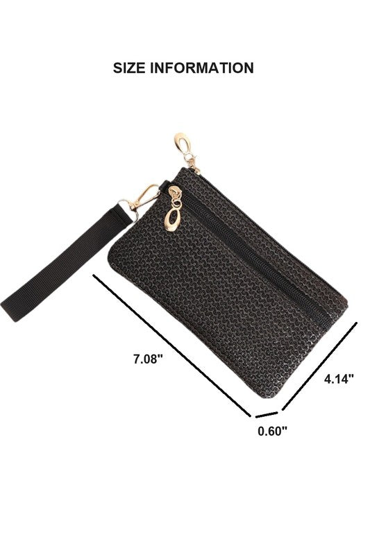 Time To Play Straw Black Wristlet-Cute-Trendy-Shop-Womens-Boutique-Clothing-Store