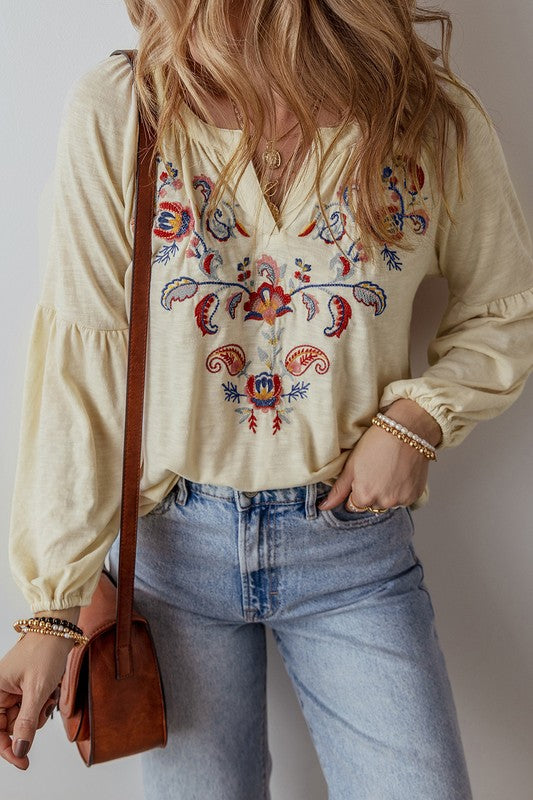 Fall Vacation Embroidered Top-[option4]-[option5]-Cute-Trendy-Shop-Womens-Boutique-Clothing-Store