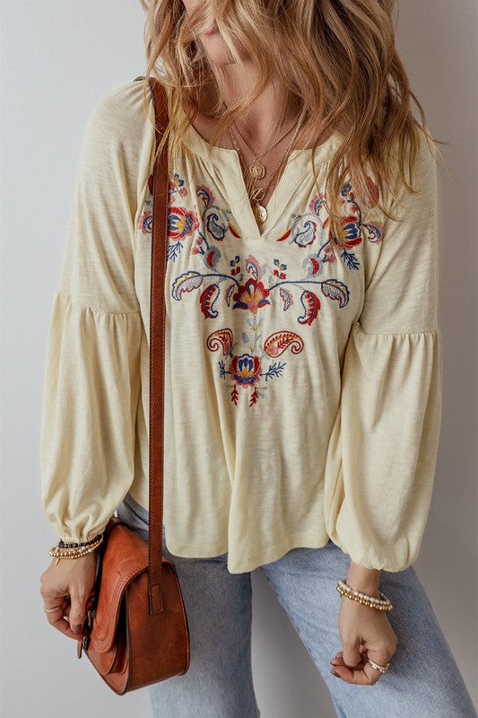 Fall Vacation Embroidered Top-[option4]-[option5]-Cute-Trendy-Shop-Womens-Boutique-Clothing-Store