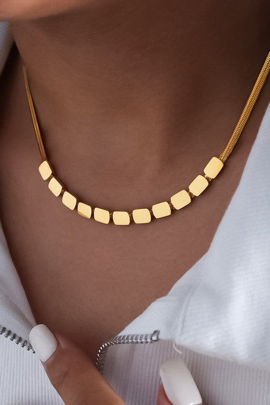 Gold Embellished Herringbone Necklace-[option4]-[option5]-Cute-Trendy-Shop-Womens-Boutique-Clothing-Store