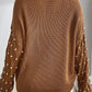 Influence Style Brown Pearl Sweater-[option4]-[option5]-Cute-Trendy-Shop-Womens-Boutique-Clothing-Store