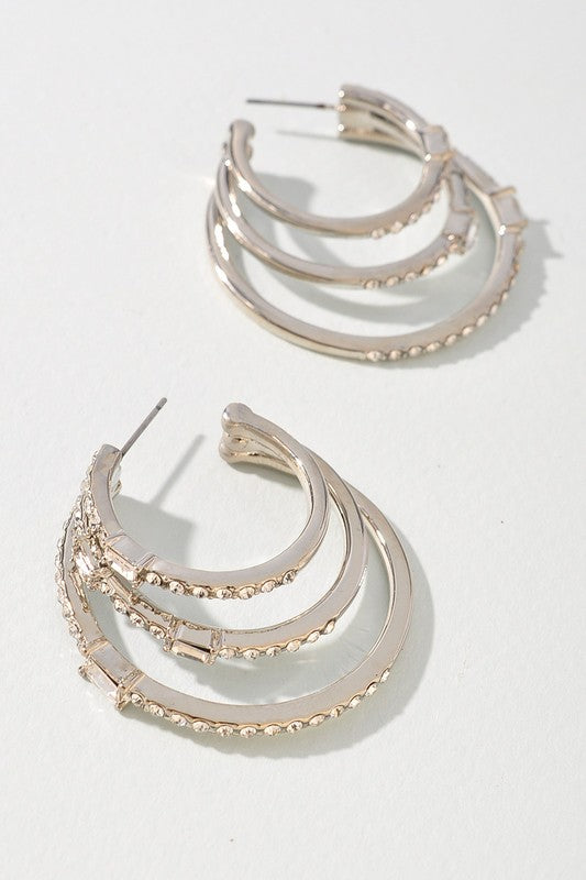 Perfect Match Silver Triple Hoops-[option4]-[option5]-Cute-Trendy-Shop-Womens-Boutique-Clothing-Store