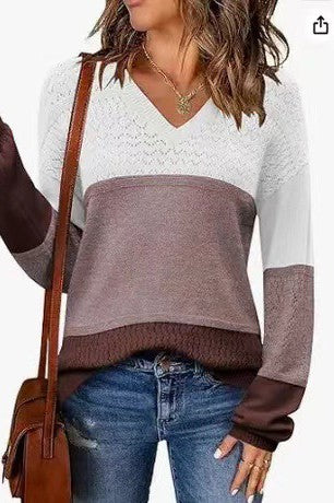 When It Rains Wide Stripe V Neck Sweater-[option4]-[option5]-Cute-Trendy-Shop-Womens-Boutique-Clothing-Store