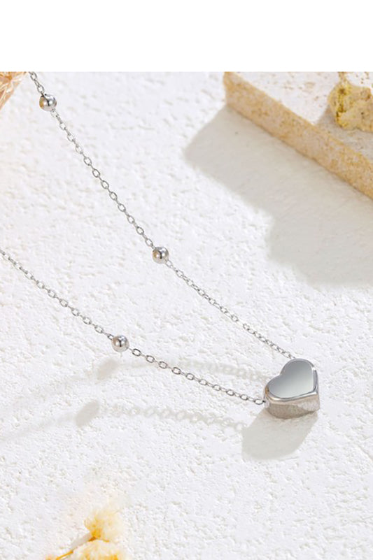 For A Crowd Silver Heart Necklace-[option4]-[option5]-Cute-Trendy-Shop-Womens-Boutique-Clothing-Store