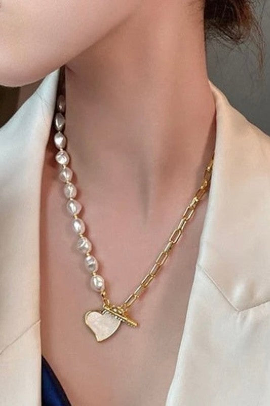 Just In Time Heart & Pearl Necklace (Copy)-Cute-Trendy-Shop-Womens-Boutique-Clothing-Store