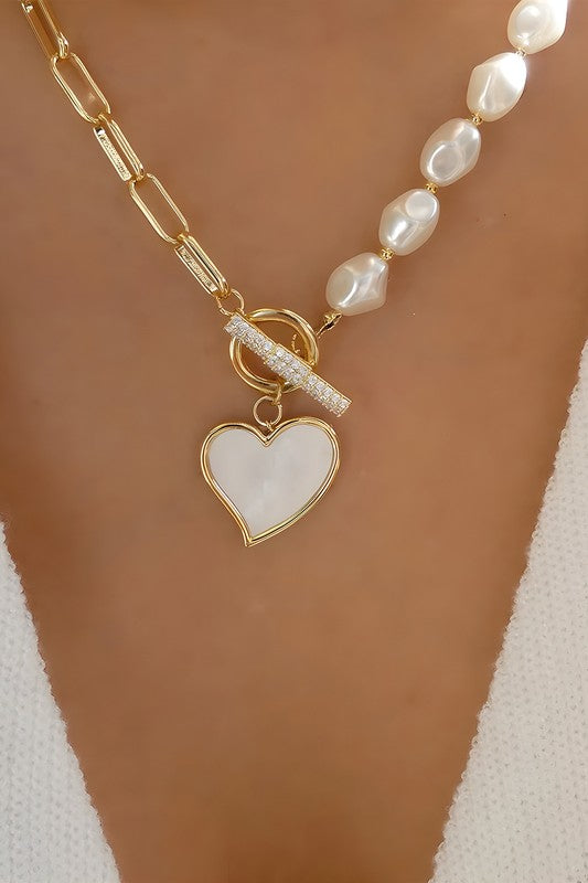 Just In Time Heart & Pearl Necklace (Copy)-Cute-Trendy-Shop-Womens-Boutique-Clothing-Store