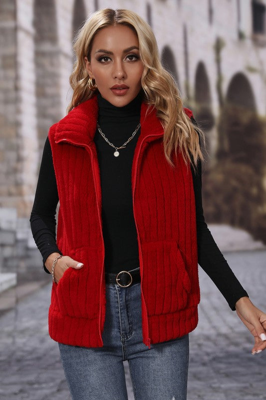 No Need For Goodbyes Fuzzy Vest-Red-SMALL-[option4]-[option5]-Cute-Trendy-Shop-Womens-Boutique-Clothing-Store