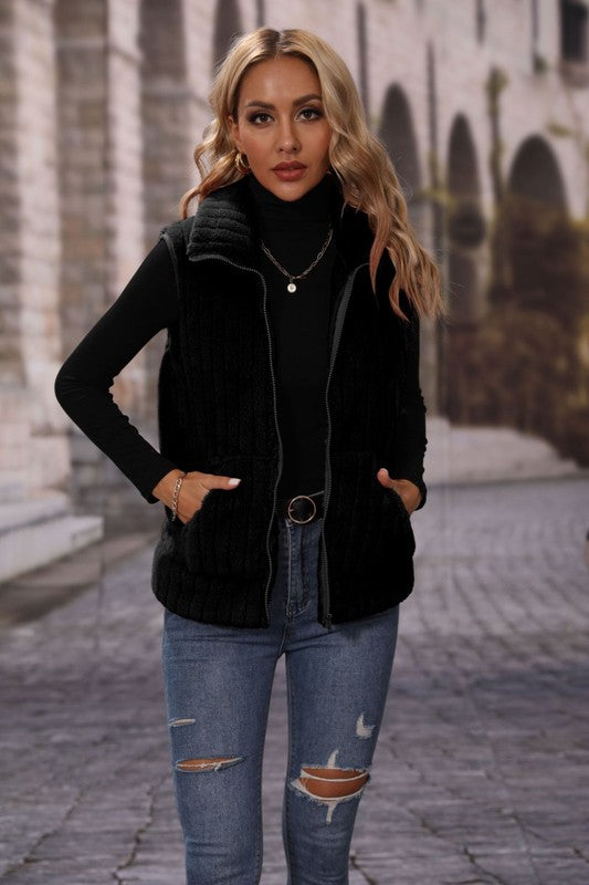 No Need For Goodbyes Fuzzy Vest-Black-SMALL-[option4]-[option5]-Cute-Trendy-Shop-Womens-Boutique-Clothing-Store