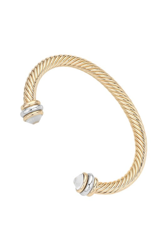Designer Vibes Gold Cable Cuff Bracelet-[option4]-[option5]-Cute-Trendy-Shop-Womens-Boutique-Clothing-Store