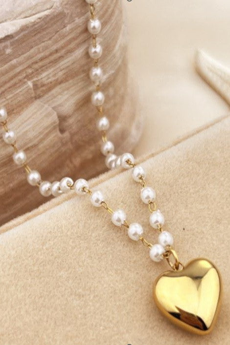 Pretty in pearls Bubble heart Necklace-[option4]-[option5]-Cute-Trendy-Shop-Womens-Boutique-Clothing-Store