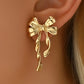 Nothing Missing Gold Bow Earrings-[option4]-[option5]-Cute-Trendy-Shop-Womens-Boutique-Clothing-Store