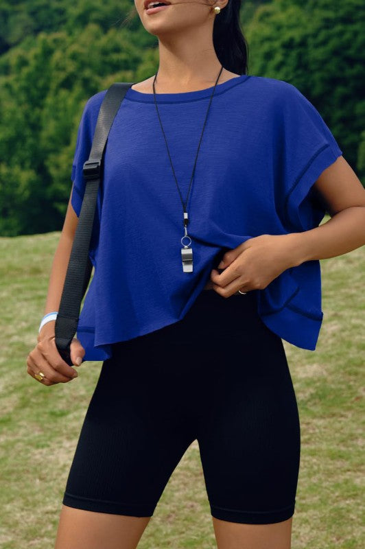 Let's Get Physical Apricot Yoga T-Shirt-Blue-SMALL-[option4]-[option5]-Cute-Trendy-Shop-Womens-Boutique-Clothing-Store