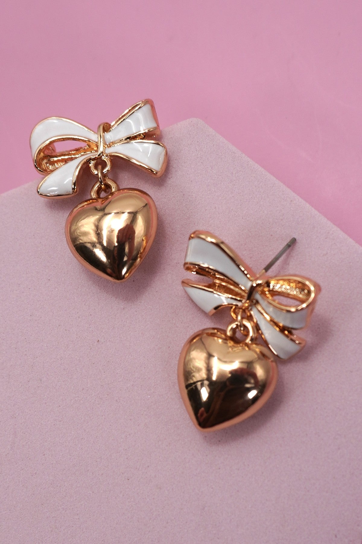 Bubble heart Bow Earring-[option4]-[option5]-Cute-Trendy-Shop-Womens-Boutique-Clothing-Store