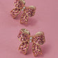 Pink Tie Bow & Pearl Earrings-[option4]-[option5]-Cute-Trendy-Shop-Womens-Boutique-Clothing-Store