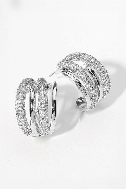 Got It Right Split Hoop Silver Earrings-[option4]-[option5]-Cute-Trendy-Shop-Womens-Boutique-Clothing-Store