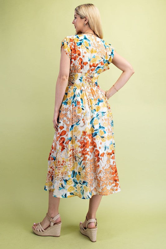 Western Chic Floral Midi Dress-Cute-Trendy-Shop-Womens-Boutique-Clothing-Store