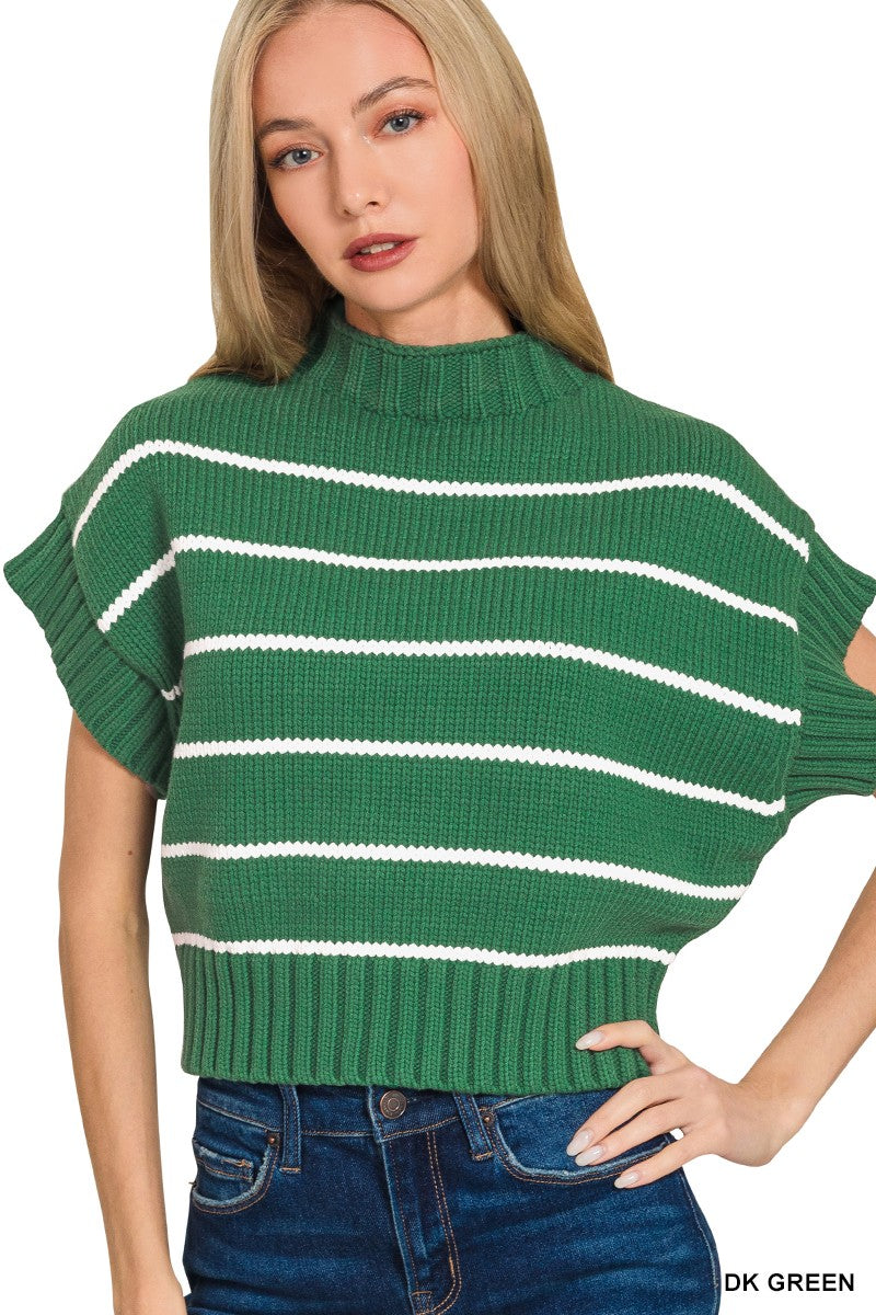Day Out Short Sleeve Sweater Green-[option4]-[option5]-Cute-Trendy-Shop-Womens-Boutique-Clothing-Store