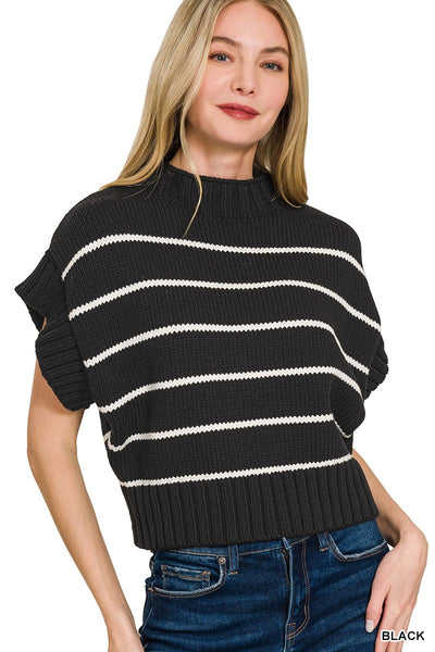 Day Out Short Sleeve Sweater Black-[option4]-[option5]-Cute-Trendy-Shop-Womens-Boutique-Clothing-Store