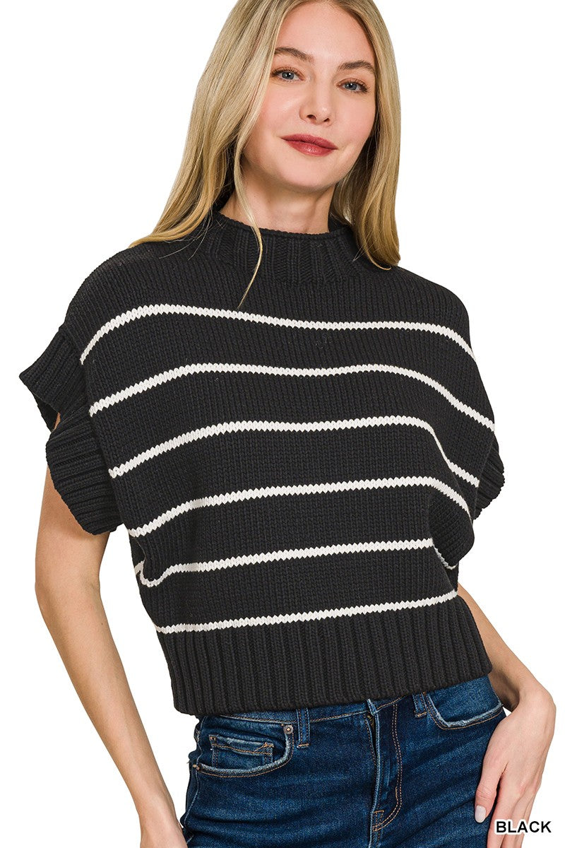 Day Out Short Sleeve Sweater Black-[option4]-[option5]-Cute-Trendy-Shop-Womens-Boutique-Clothing-Store